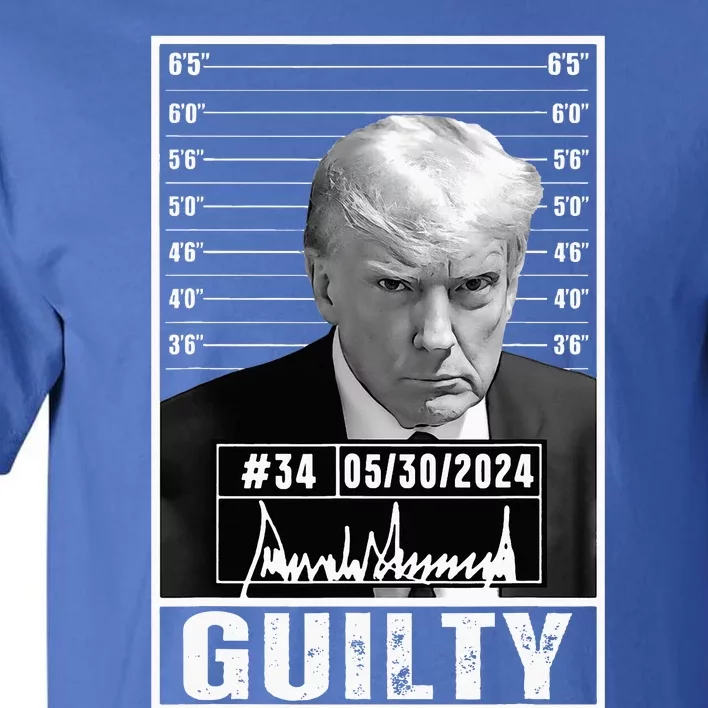 Guilty Conviction Verdict Donald Trump Mug Shot Jail Picture Tall T-Shirt