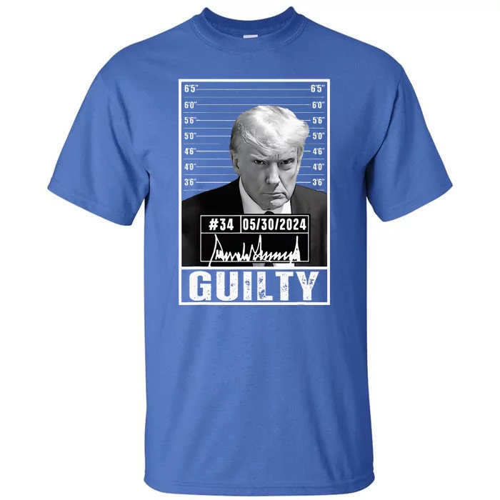 Guilty Conviction Verdict Donald Trump Mug Shot Jail Picture Tall T-Shirt