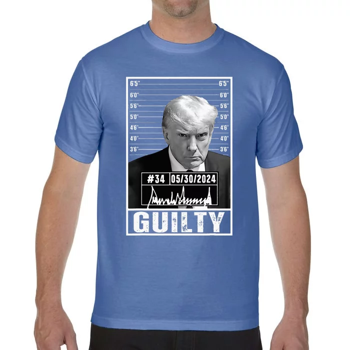 Guilty Conviction Verdict Donald Trump Mug Shot Jail Picture Comfort Colors T-Shirt