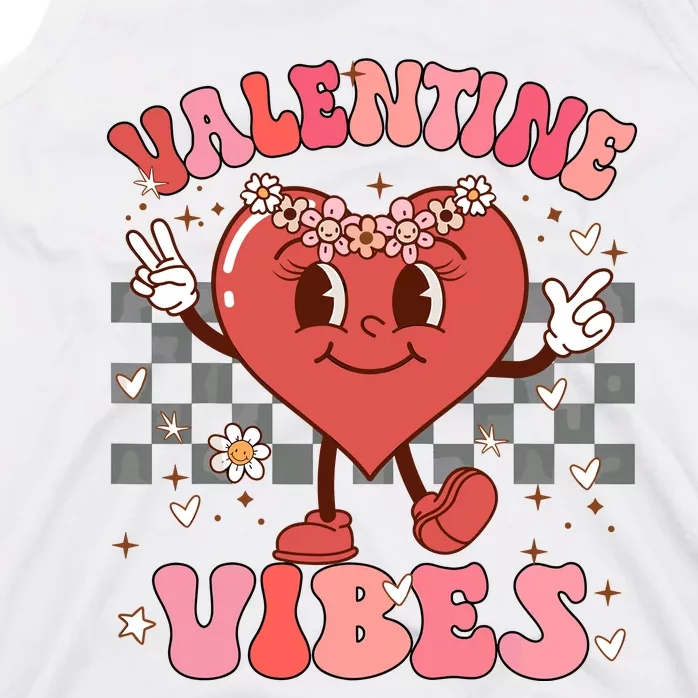 Groovy Checkered Valentine Vibes Valentines Day Tank Top