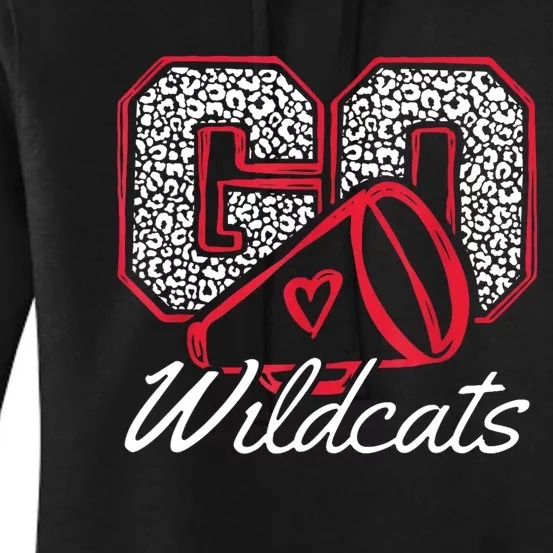 Go Cheer Wildcats Mascot Sports Team School Football Women's Pullover Hoodie