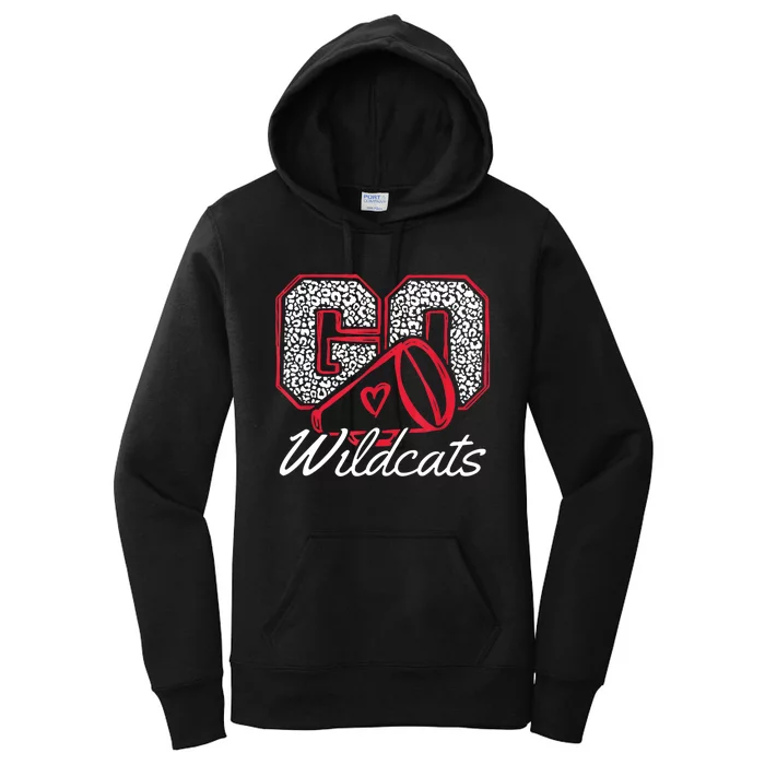 Go Cheer Wildcats Mascot Sports Team School Football Women's Pullover Hoodie