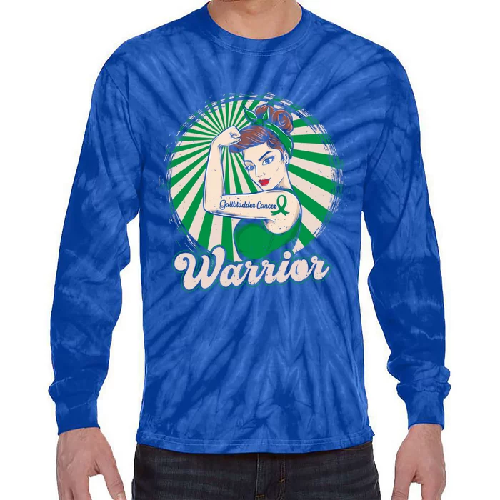 Gallbladder Cancer Warrior Gift Gallbladder Cancer Awareness Gift Tie-Dye Long Sleeve Shirt