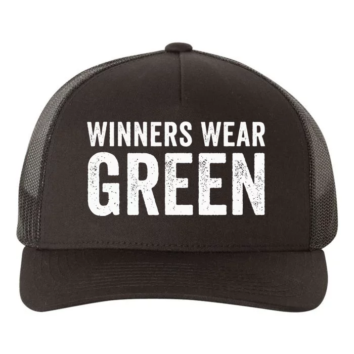 Green Color War Camp Team Game Competition Winners Yupoong Adult 5-Panel Trucker Hat