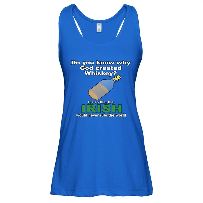 God Created Whiskey So That The Irish Would Never Rule World Great Gift Ladies Essential Flowy Tank