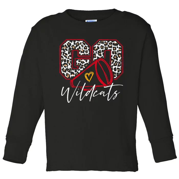 Go Cheer Wildcats Name Athletic Sport Gift Toddler Long Sleeve Shirt