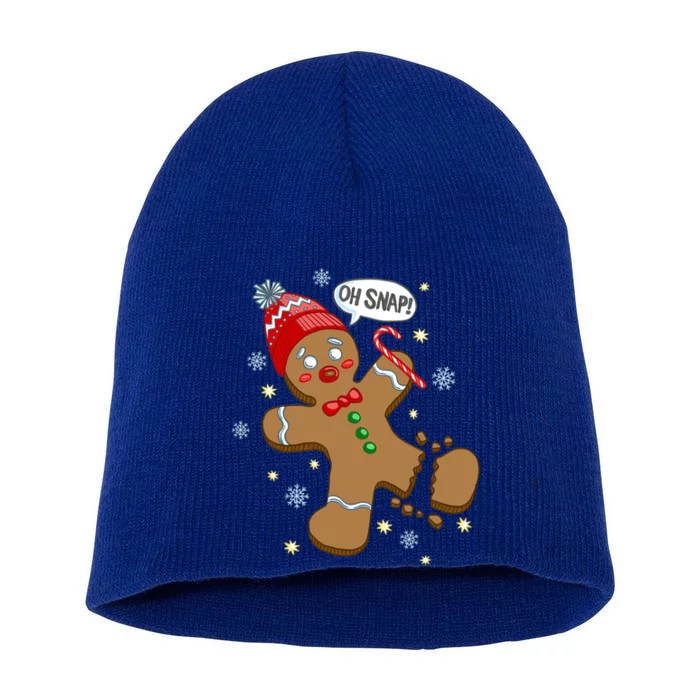 Gingerbread Cookie Xmas Oh Snap Funny Cute Christmas Gift Short Acrylic Beanie