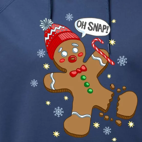 Gingerbread Cookie Xmas Oh Snap Funny Cute Christmas Gift Performance Fleece Hoodie