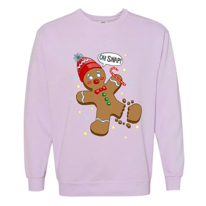 Gingerbread Cookie Xmas Oh Snap Funny Cute Christmas Gift Garment-Dyed Sweatshirt