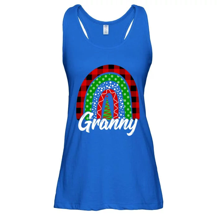 Granny Cute Xmas Rainbow Red Plaid Leopard Christmas Tree Gift Ladies Essential Flowy Tank