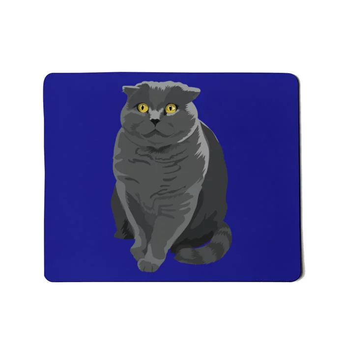 Grey Cat Yellow Eyes Meowy Cat Feline Kitten Lover Gift Mousepad