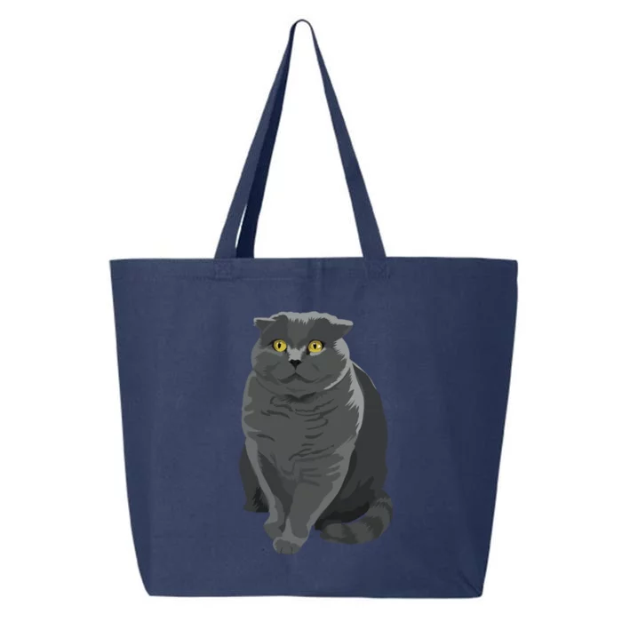 Grey Cat Yellow Eyes Meowy Cat Feline Kitten Lover Gift 25L Jumbo Tote