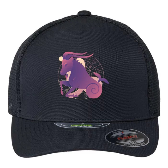 Goat Capricorn Zodiac Flexfit Unipanel Trucker Cap