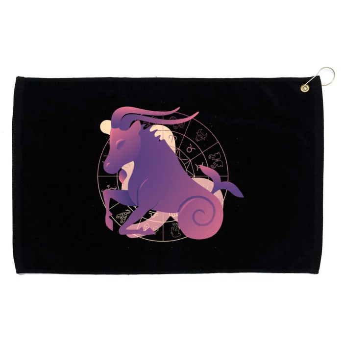 Goat Capricorn Zodiac Grommeted Golf Towel