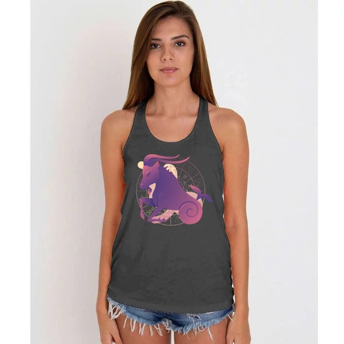 Goat Capricorn Zodiac Women's Knotted Racerback Tank