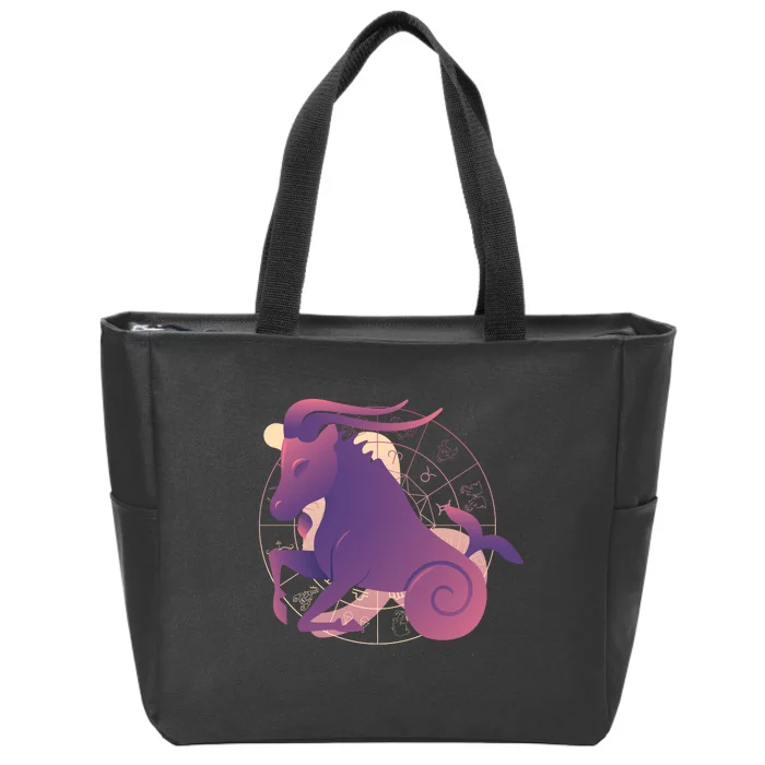 Goat Capricorn Zodiac Zip Tote Bag