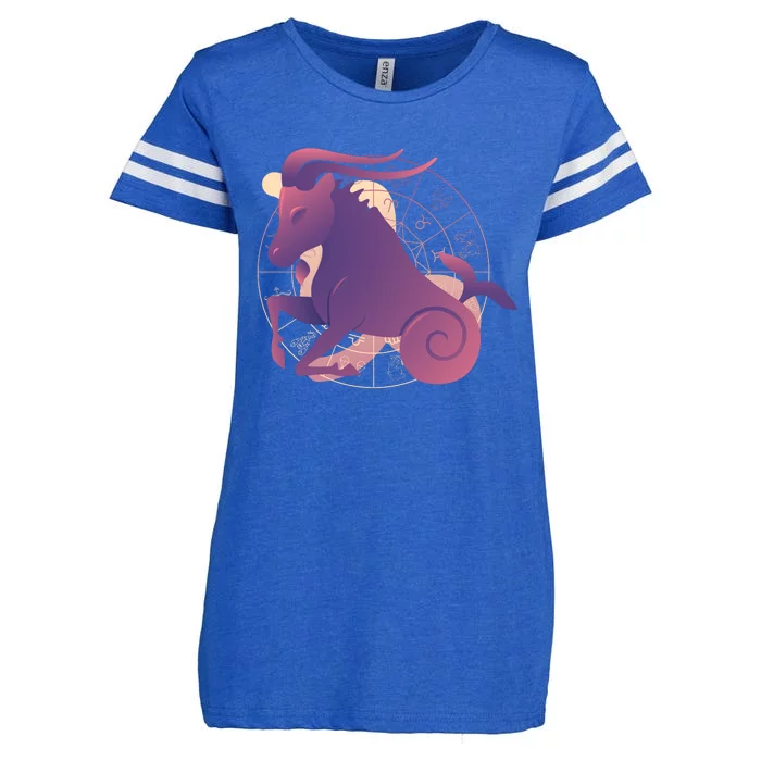 Goat Capricorn Zodiac Enza Ladies Jersey Football T-Shirt