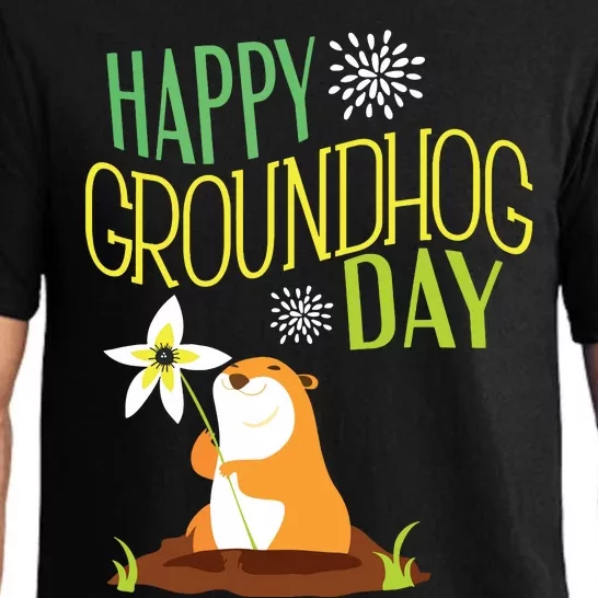 Groundhog Day 2024 Happy Ground Hog Pajama Set