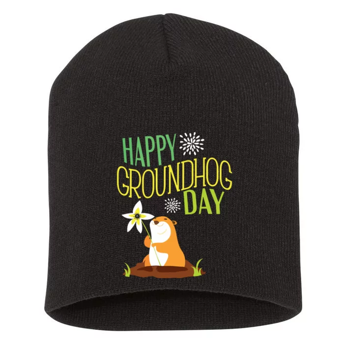 Groundhog Day 2024 Happy Ground Hog Short Acrylic Beanie