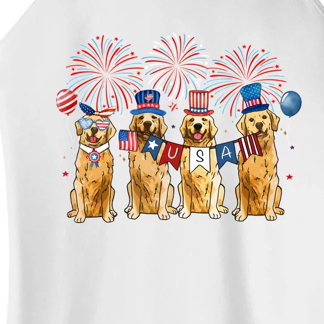 Golden Dog 4th Of July American Flag Women’s Perfect Tri Rocker Tank