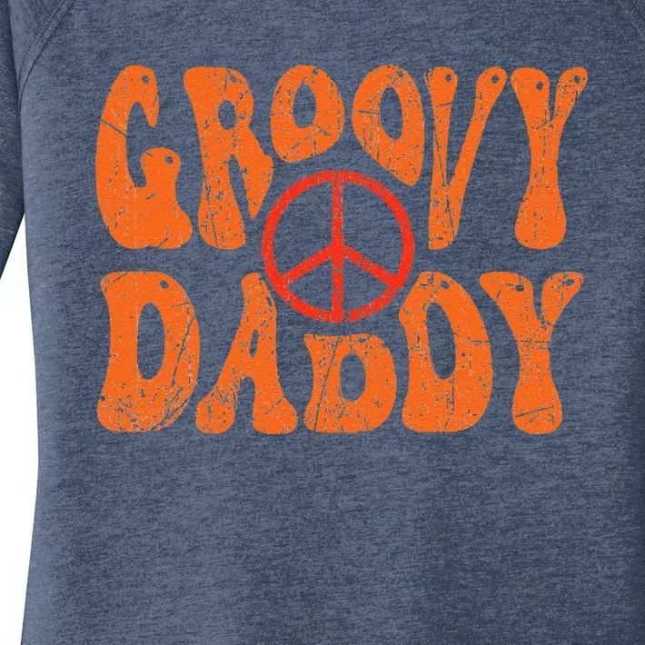 Groovy Daddy 70s Aesthetic Nostalgia 1970s Retro Dad Women's Perfect Tri Tunic Long Sleeve Shirt