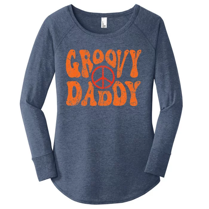 Groovy Daddy 70s Aesthetic Nostalgia 1970s Retro Dad Women's Perfect Tri Tunic Long Sleeve Shirt