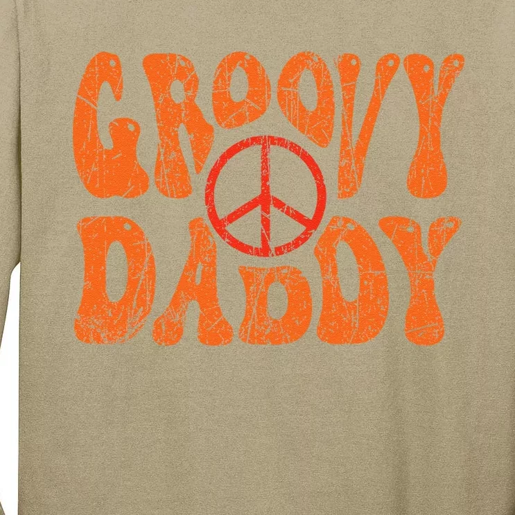 Groovy Daddy 70s Aesthetic Nostalgia 1970s Retro Dad Tall Long Sleeve T-Shirt