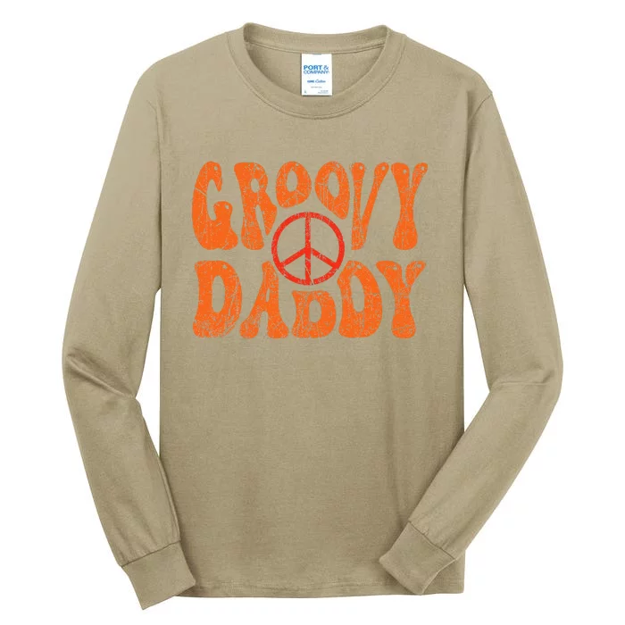 Groovy Daddy 70s Aesthetic Nostalgia 1970s Retro Dad Tall Long Sleeve T-Shirt