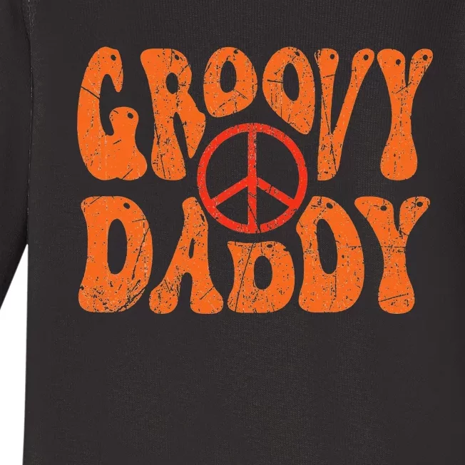 Groovy Daddy 70s Aesthetic Nostalgia 1970's Retro Dad Baby Long Sleeve Bodysuit