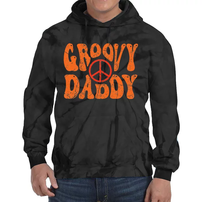 Groovy Daddy 70s Aesthetic Nostalgia 1970's Retro Dad Tie Dye Hoodie