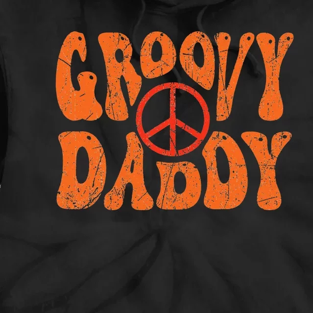 Groovy Daddy 70s Aesthetic Nostalgia 1970's Retro Dad Tie Dye Hoodie