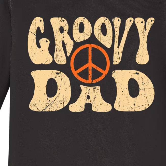 Groovy Dad 70s Aesthetic Nostalgia 1970's Retro Dad Baby Long Sleeve Bodysuit