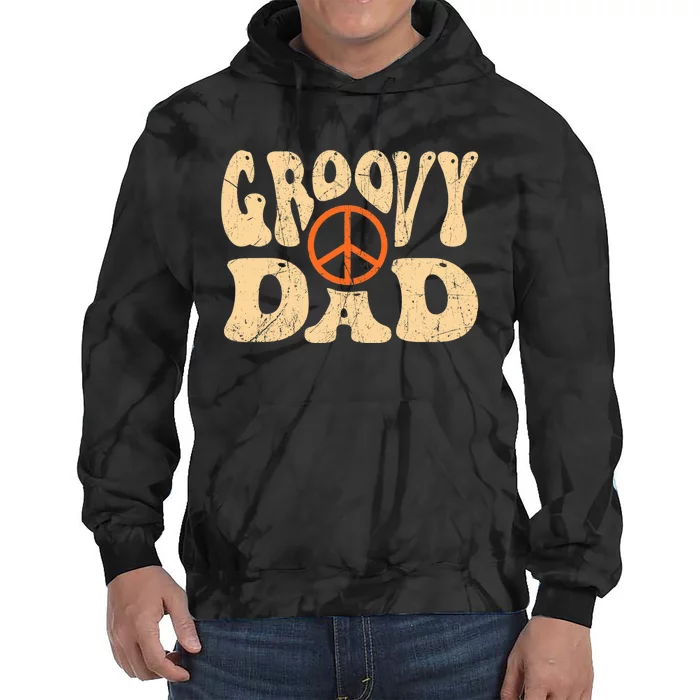 Groovy Dad 70s Aesthetic Nostalgia 1970's Retro Dad Tie Dye Hoodie