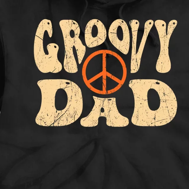 Groovy Dad 70s Aesthetic Nostalgia 1970's Retro Dad Tie Dye Hoodie