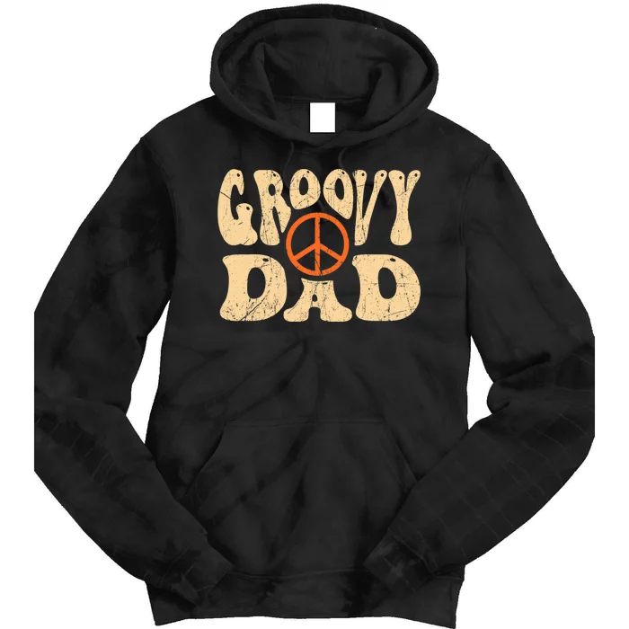 Groovy Dad 70s Aesthetic Nostalgia 1970's Retro Dad Tie Dye Hoodie