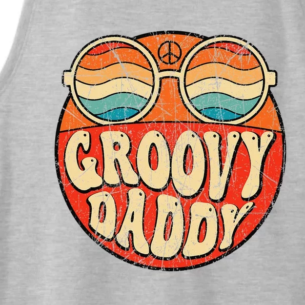 Groovy Daddy 70s Aesthetic Nostalgia 1970's Retro Dad Ladies Tri-Blend Wicking Tank