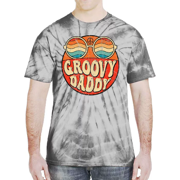 Groovy Daddy 70s Aesthetic Nostalgia 1970's Retro Dad Tie-Dye T-Shirt