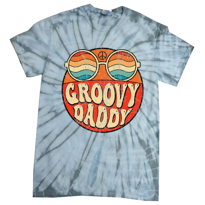 Groovy Daddy 70s Aesthetic Nostalgia 1970's Retro Dad Tie-Dye T-Shirt