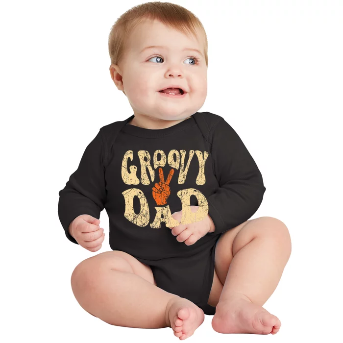 Groovy Dad 70s Aesthetic Nostalgia 1970S Baby Long Sleeve Bodysuit