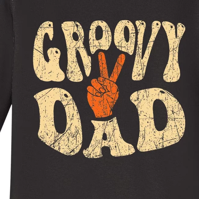 Groovy Dad 70s Aesthetic Nostalgia 1970S Baby Long Sleeve Bodysuit