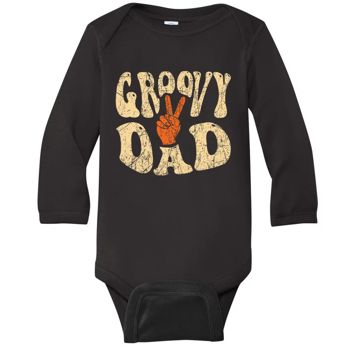 Groovy Dad 70s Aesthetic Nostalgia 1970S Baby Long Sleeve Bodysuit