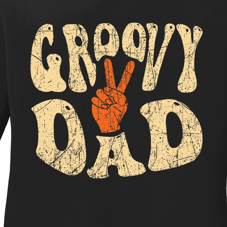 Groovy Dad 70s Aesthetic Nostalgia 1970S Ladies Long Sleeve Shirt