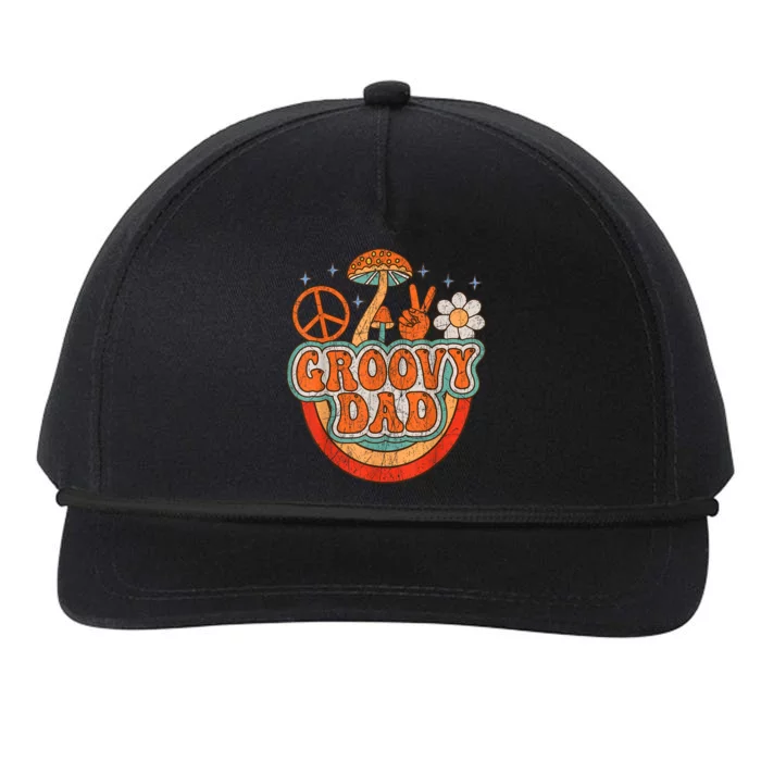 Groovy Dad 70s Aesthetic Nostalgia 1970S Hippie Dad Retro Snapback Five-Panel Rope Hat