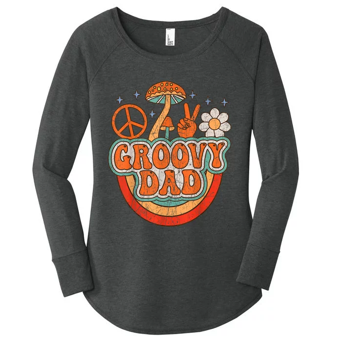 Groovy Dad 70s Aesthetic Nostalgia 1970S Hippie Dad Retro Women's Perfect Tri Tunic Long Sleeve Shirt