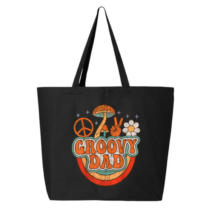 Groovy Dad 70s Aesthetic Nostalgia 1970S Hippie Dad Retro 25L Jumbo Tote