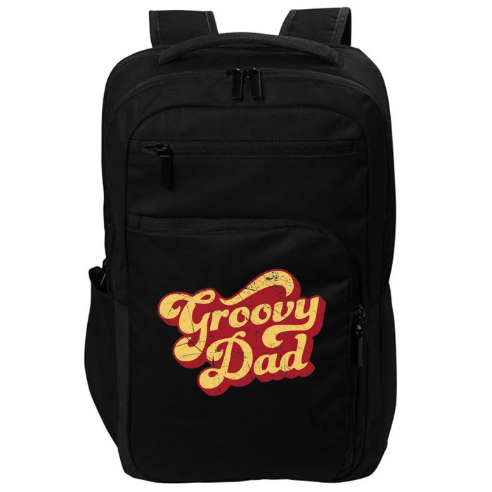 Groovy Dad 70s Aesthetic Nostalgia 1970's Retro Dad Impact Tech Backpack