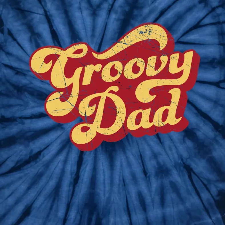 Groovy Dad 70s Aesthetic Nostalgia 1970's Retro Dad Tie-Dye T-Shirt