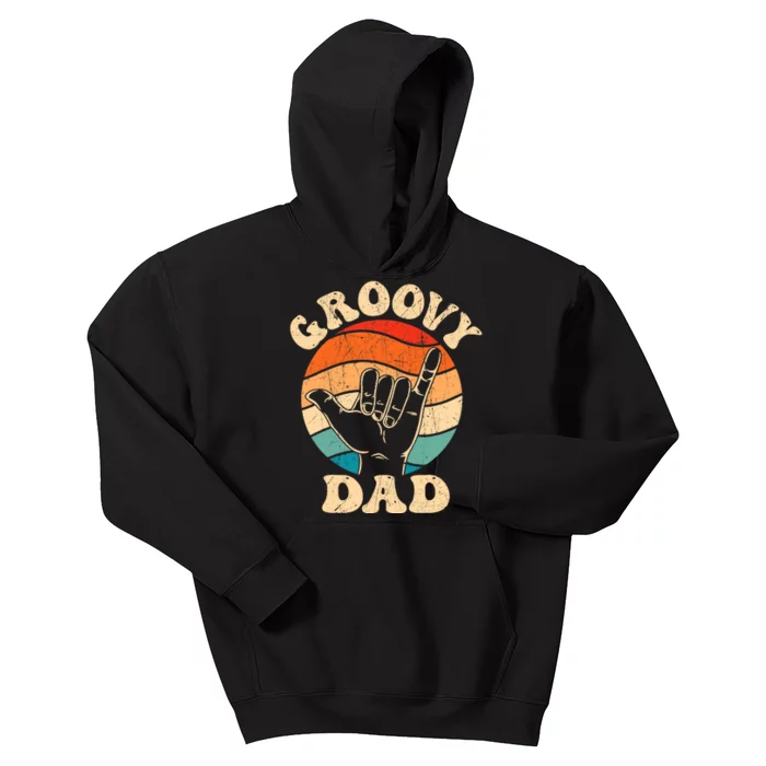 Groovy Dad 70s Aesthetic Nostalgia 1970S Retro Groovy Dad Kids Hoodie