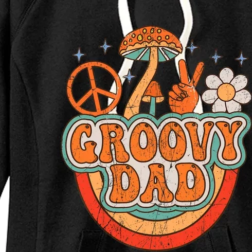 Groovy Dad 70s Aesthetic Nostalgia 1970's Hippie Dad Retro Women's Fleece Hoodie