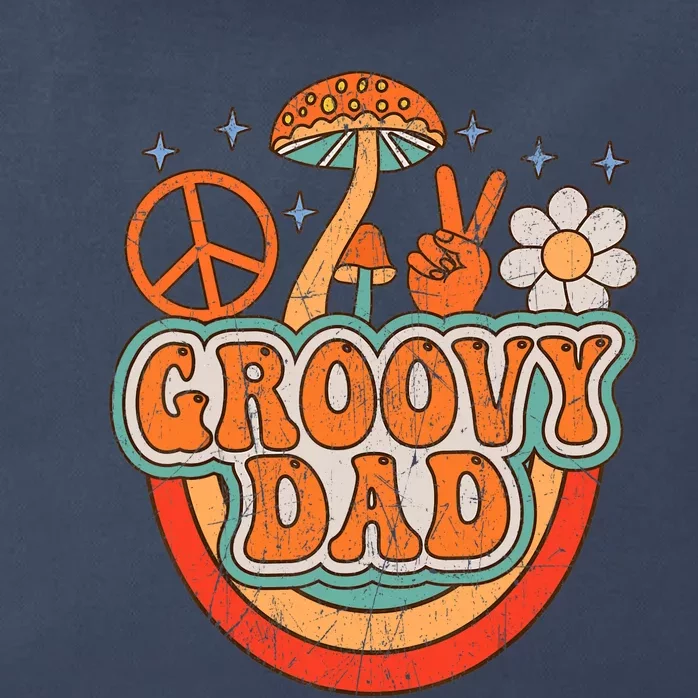 Groovy Dad 70s Aesthetic Nostalgia 1970's Hippie Dad Retro Zip Tote Bag